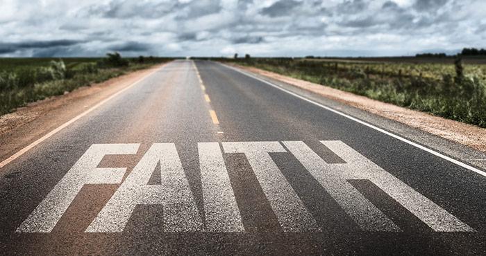 Faith Painted onto a road